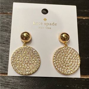 Kate Spade Pave Disc Drop Earrings gold
